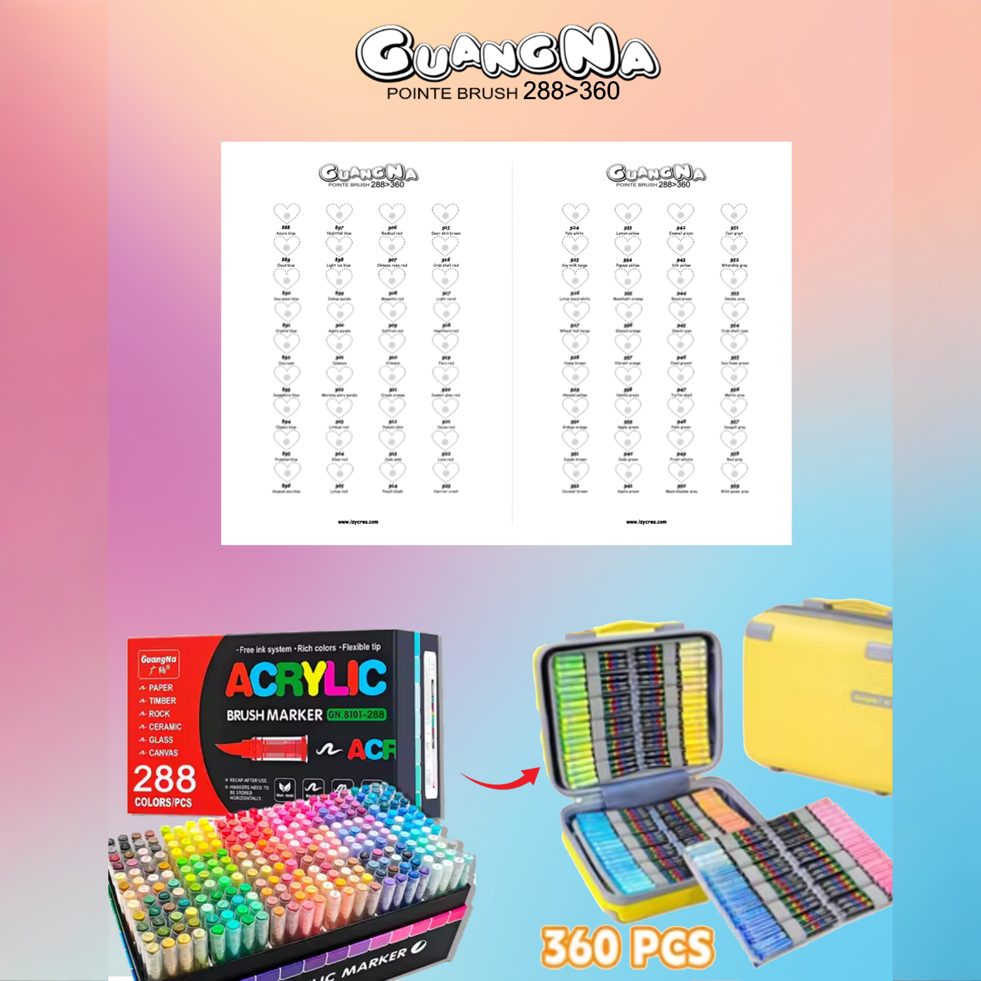 Izycrea - Nuancier 288→360 Guangna Izycrea